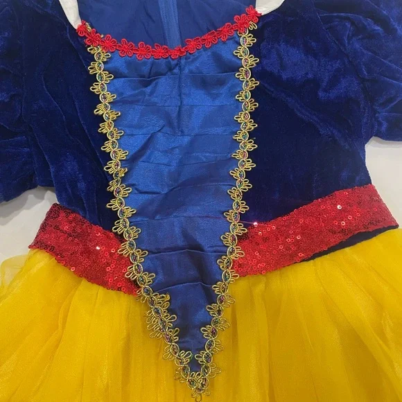 Snow White Kids Princess Halloween Costume - Blue and Yellow size 7/8 - Picture 4 of 7